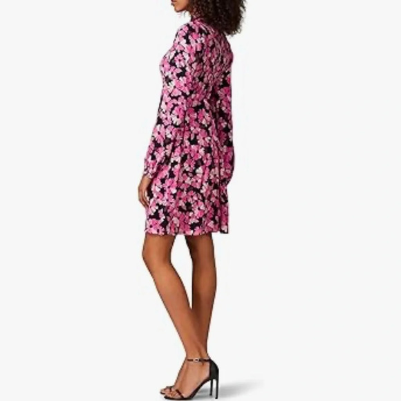 Kate Spade pink wallflower smocked long sleeve dress size 16 runs small - Picture 2 of 10